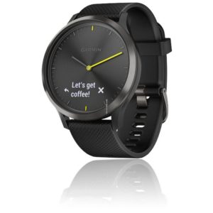Ceas inteligent hibrid Garmin vívomove™ HR, negru cu brăţară neagră