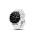 Ceas Smartwatch Garmin vivoactive 3, GPS, Argintiu, curea silicon alba