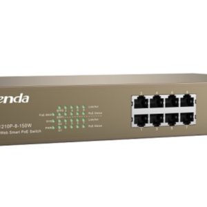 Tenda 8-Port 10/100Mbps + 2 Gigabit Web Smart PoE Switch,