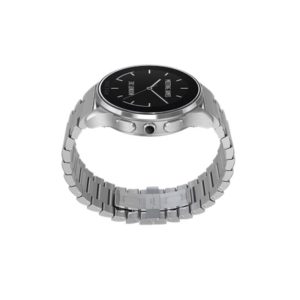 Smart Watch Vector Luna, carcasa rotunda argintie si bratara metalica