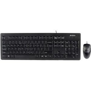 Kit tastatura + mouse A4tech KRS-8372, cu fir, negru, tastatura