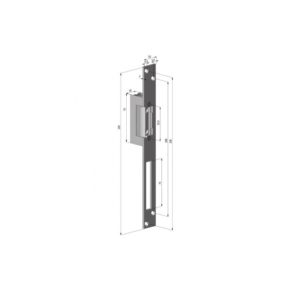 Electromagnet fail safe Yale EO1612MORE_LY, 12Vcc, 16mm latime, contact monitorizare,