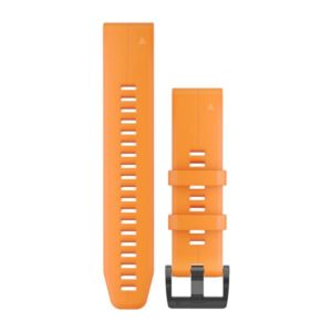 Curea ceas Garmin Quickfit 22 mm, silicon portocaliu stralucitor
