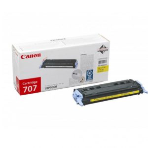 Toner Canon CRG707Y, yellow, capacitate 2000 pagini, pentru LBP-5000