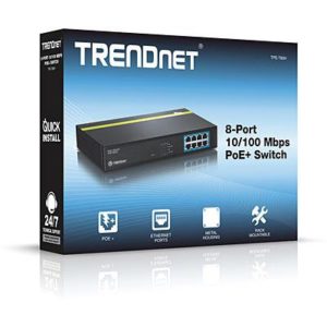 TRENDnet 8-Port 10/100 Mbps PoE+ Switch, TPE-T80H, 8* 10/100 Mbps