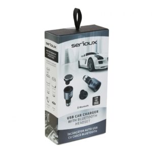 Incarcator auto cu casca bluetooth Serioux, port USB 5V/2.4A, bluetooth