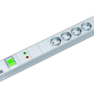 Bachmann prelungitor 19" 1,5HE 4xSchuko 1xintrerupator 1xGVS cordon 2 ,0mSchuko;