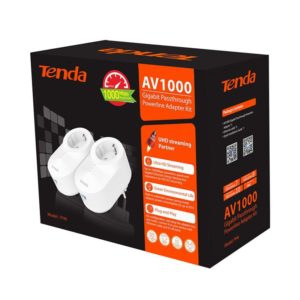 Tenda Powerline Adapter Kit, PH6KIT, V1000 Gigabit Passthrough