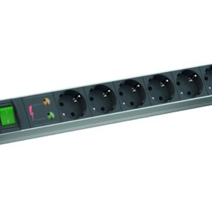 Bachmann prelungitor 19" 1HE 7xSchuko sw 1xintrerupator 1xÜSS cordon2,0m Schuko;