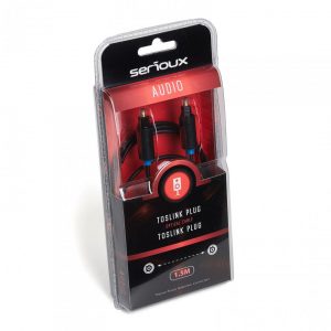 Cablu audio optic Serioux,  conectori Toslink tata-tata, 1.5m, negru