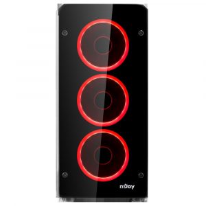 Carcasa nJoy Kian, Middle Tower, ATX, fara sursa, Black