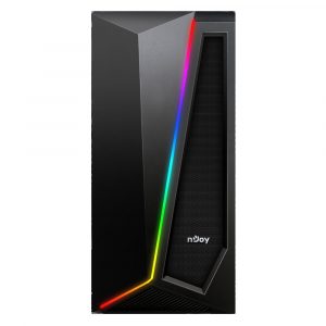 Carcasa nJoy Motion, Middle Tower, ATX, fara sursa,RGB Strip, Black