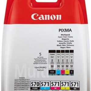 Cartus cerneala Canon CLI-570MULTI, multipack (cyan,magenta,yellow,pigment si photo Black), pentru