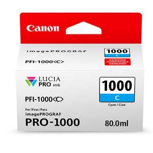 Cartus cerneala Canon PFI-1000C , cyan, capacitate 80ml, pentru Canon