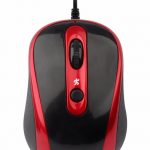 Mouse A4tech cu fir, optic, V-TRACK, 1600dpi, negru/rosu, V-Track padless,