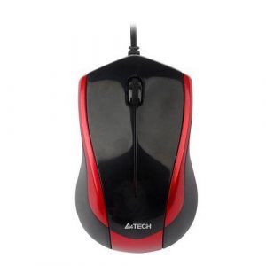 Mouse A4Tech N-400-2, V-Track Padless, USB, Negru/Rosu