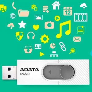 Memorie USB Flash Drive ADATA UV220 16Gb, USB 2.0, alb