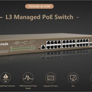 Switch Tenda TEG5328P-24-410W, 24 Port, 10/100/1000 Mbps