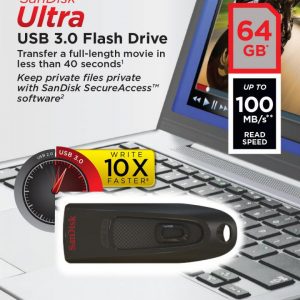 Memorie USB Flash Drive SanDisk Ultra, 64GB, USB 3.0