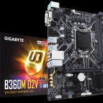 Placa de baza Gigabyte B360M-D2V, Socket 1151
