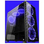 Carcasa nJoy Vanguard BLUE, fara sursa, Middle Tower, ATX, black