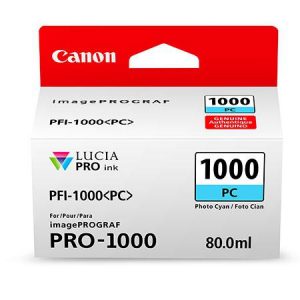 Cartus cerneala Canon PFI-1000PC , photo cyan, capacitate 80ml, pentru