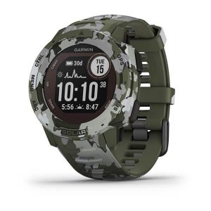 Ceas Smartwatch Garmin Instinct Solar Camo Edition, GPS, Watch Lichen