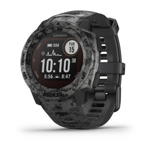 Ceas Smartwatch Garmin Instinct Solar Camo Edition, GPS, Watch Graphite