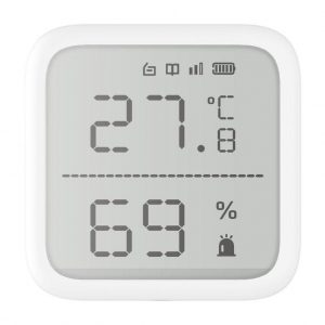 Detector de temperatura si umiditate wireless Hikvision DS-PDTPH-E-WE, seria AXPRO,