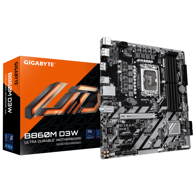 Placa de baza Gigabyte B860M D3W, Socket 1851, DDR5, Micro-ATX