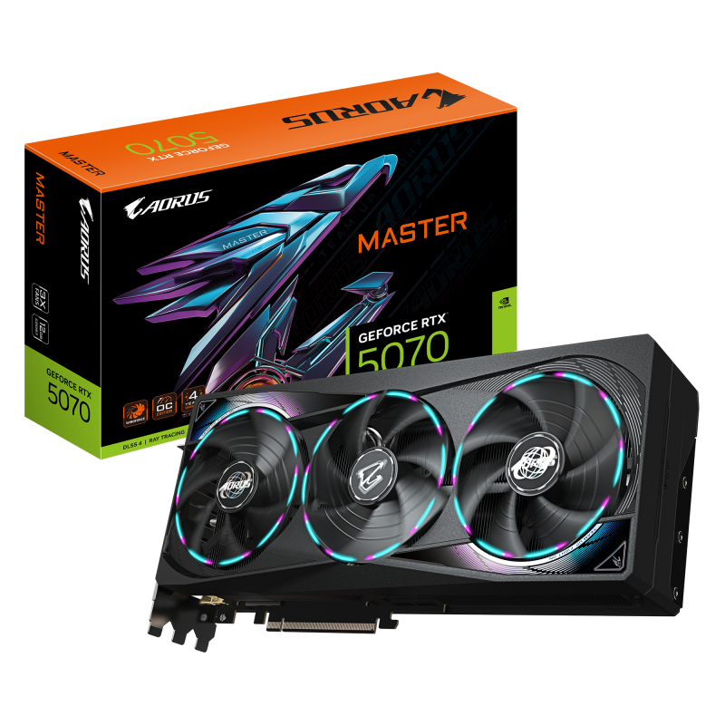 Placa video Gigabyte AORUS GeForce RTX 5070 MASTER, 12GB GDDR7,